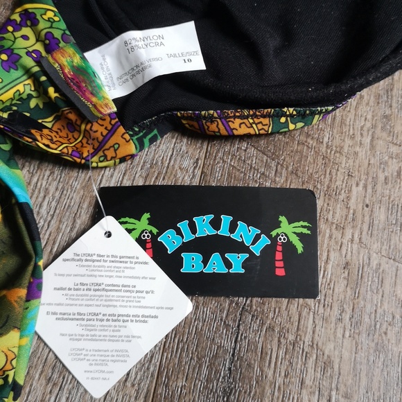 Bikini Bay Bandeau bathing suit top removable strap size 10 - Picture 3 of 5